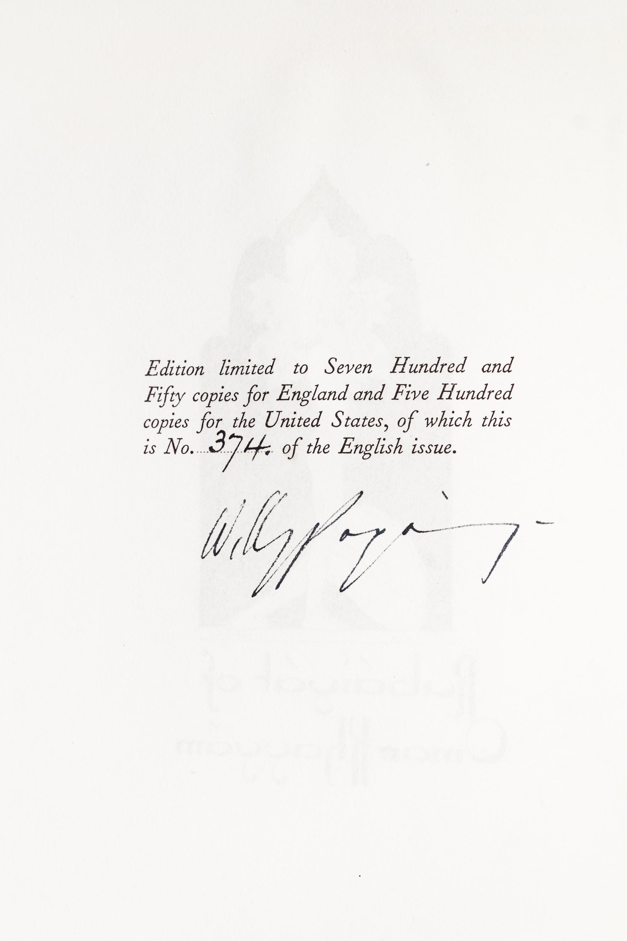 FITZGERALD, EDWARD, trans. The Rubaiyat of Omar Khayyam. London, 1930. Finely bound. Limited, signed.