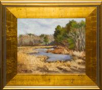 Jayne Bellows, (20th century), Landscape with pond