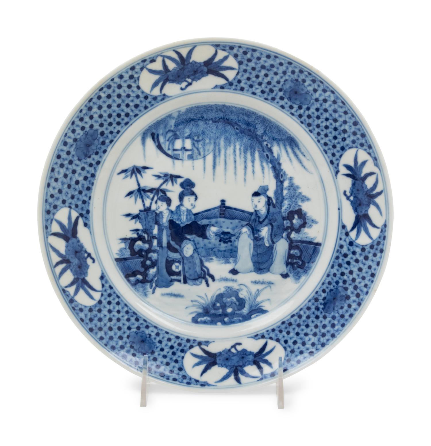 A Blue and White Porcelain Plate