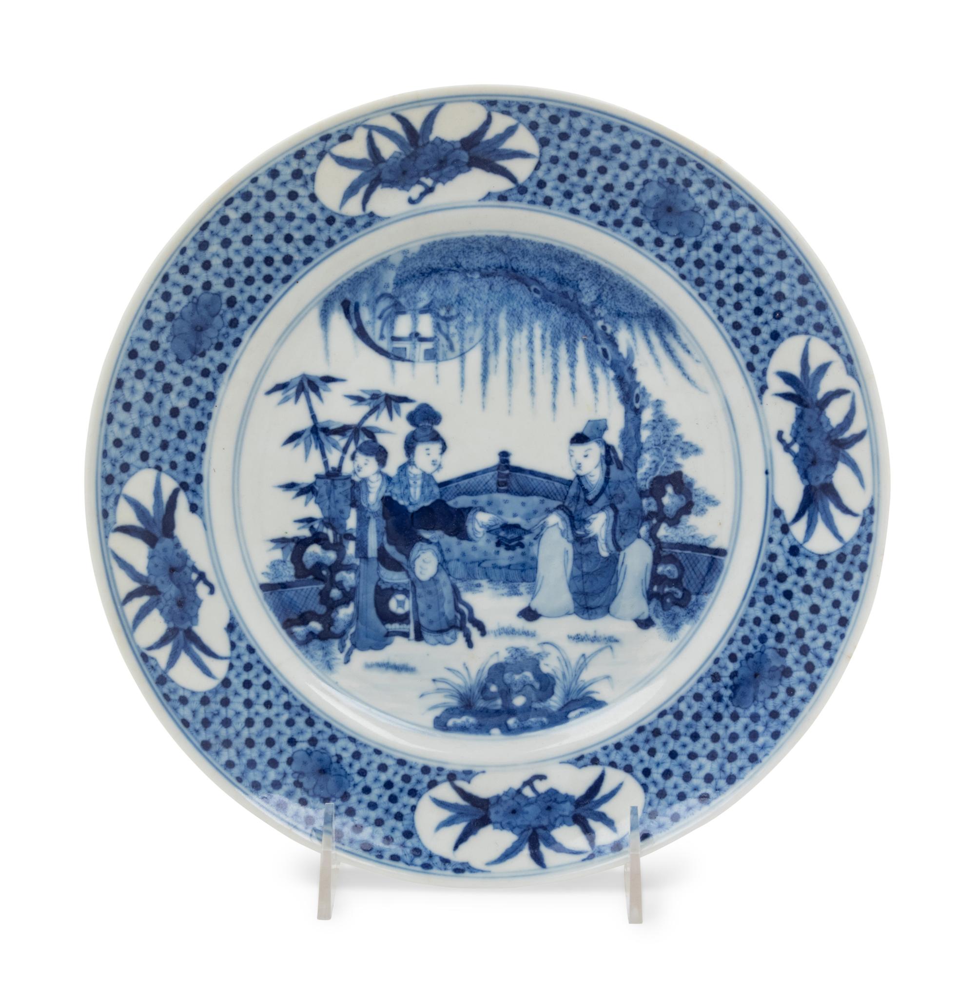 A Blue and White Porcelain Plate