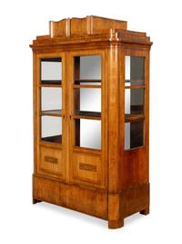 A Biedermeier Line-Inlaid Fruitwood Bookcase
