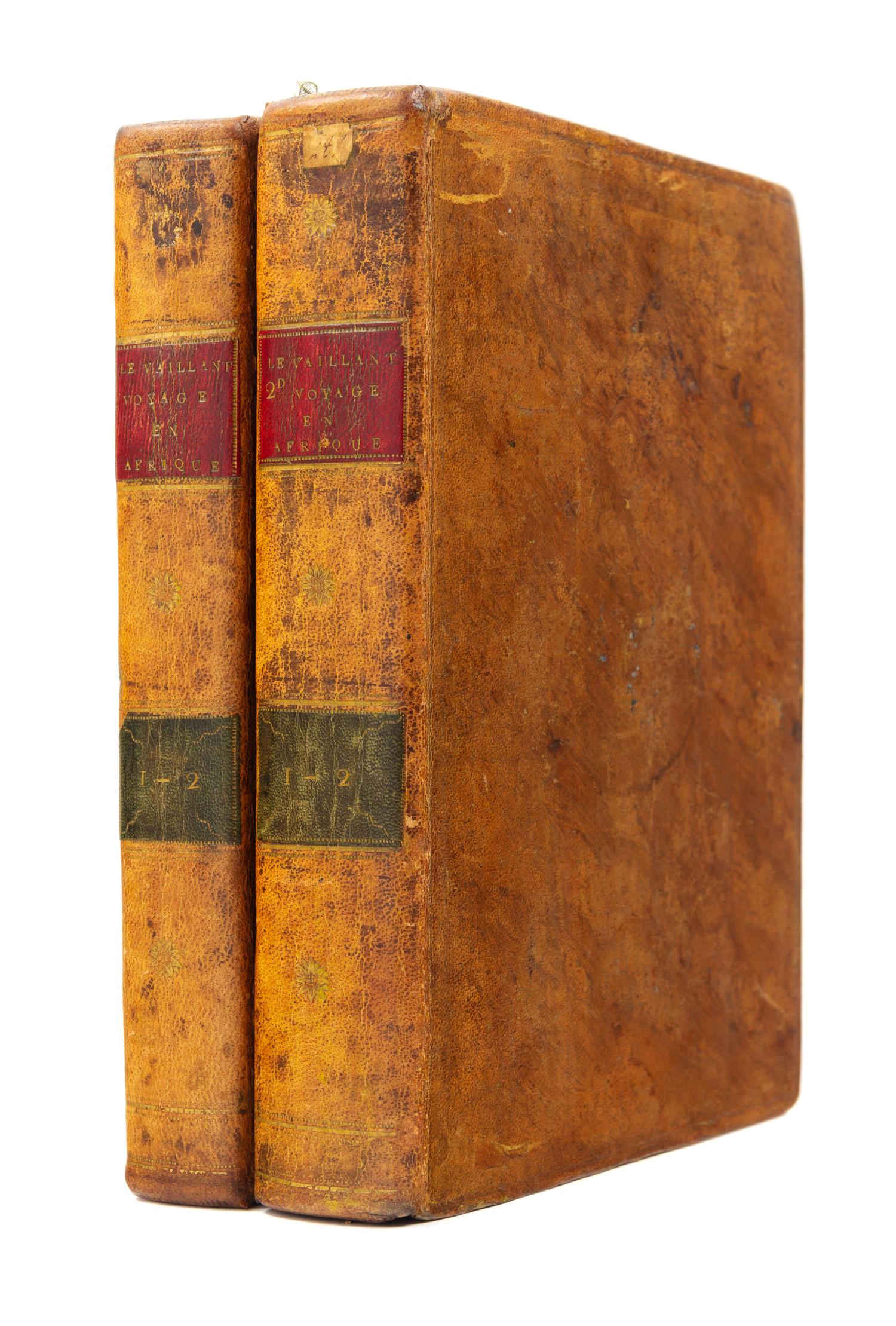 LEVAILLANT, François (1753-1824). Voyage…dans l'Interieur de l'Afrique. --Second Voyage... Paris, 1790, 1795. FIRST EDITION.