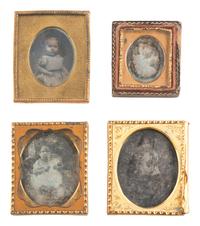 [EARLY PHOTOGRAPHY] 31 daguerreotypes of children of varying ages, incl. portraits ANSON and GURNEY.