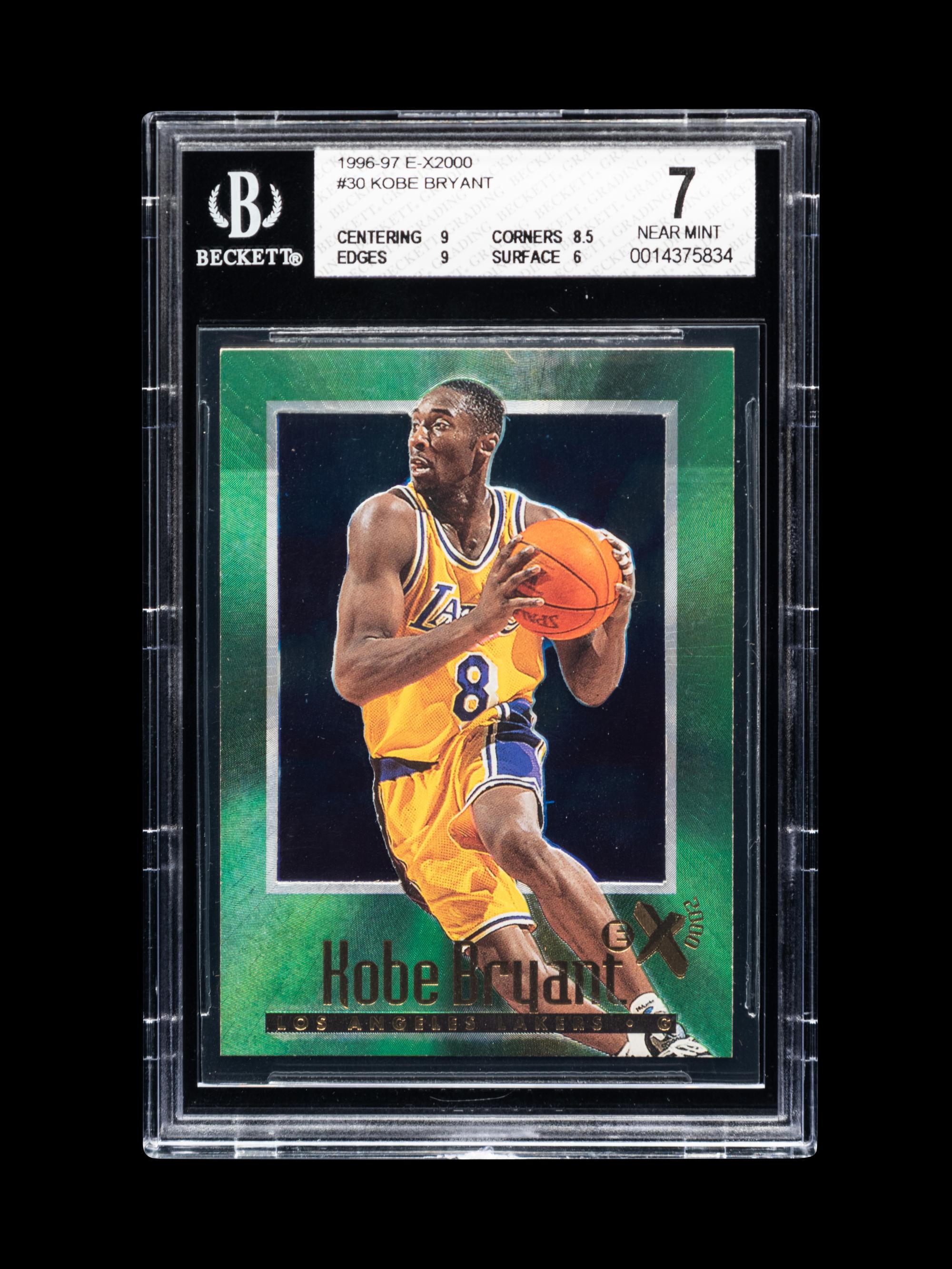 A 1996-97 Skybox E-X2000 Kobe Bryant Rookie Basketball Card No. 30 (BGS 7 NM)