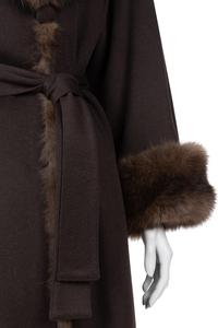 J. Mendel Russian Barguzine Sable Trimmed Cashmere Coat