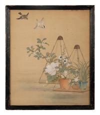 Two Chinese Ink and Color Paintings on Silk