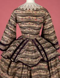 Silk Ikat Print Dress, 1850s
