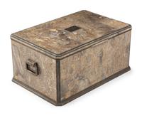 A Tiffany and Co. Silver Mounted Agate Jewelry Casket
