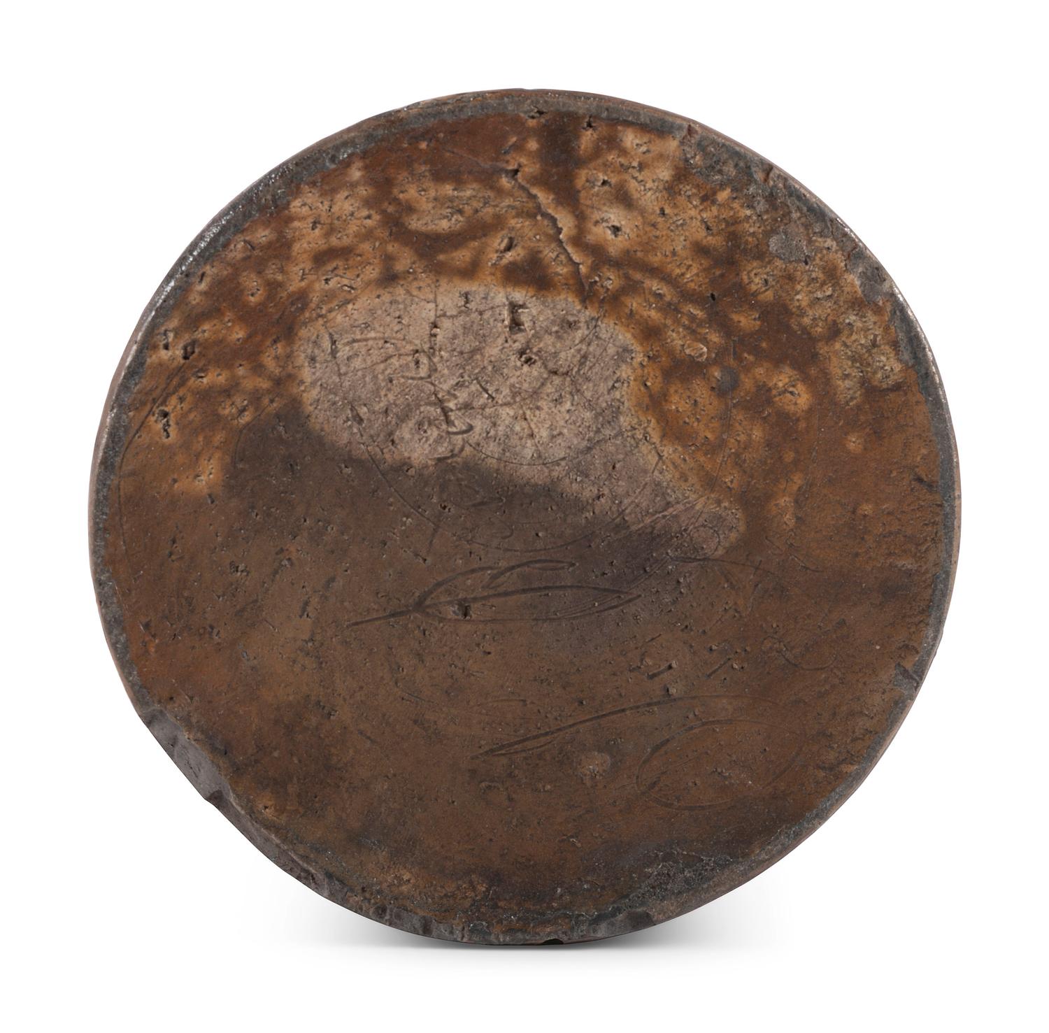 An Ohio Albany Glaze Scrafitto Incised Stoneware Jar