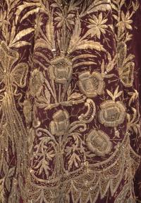A Metallic Thread Embroidered Gown