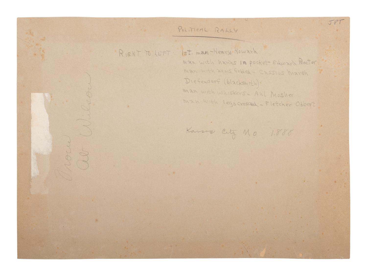 [HARRISON, Benjamin]. Albumen photographs showing Harrison and Morton campaign and Republican log cabins.