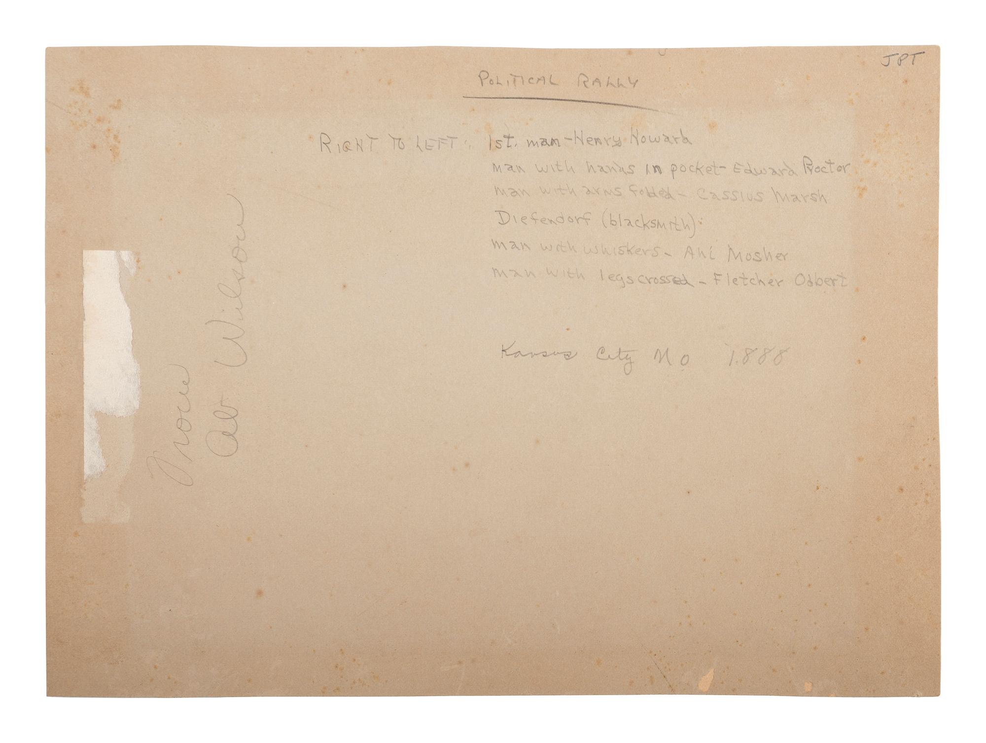 [HARRISON, Benjamin]. Albumen photographs showing Harrison and Morton campaign and Republican log cabins.