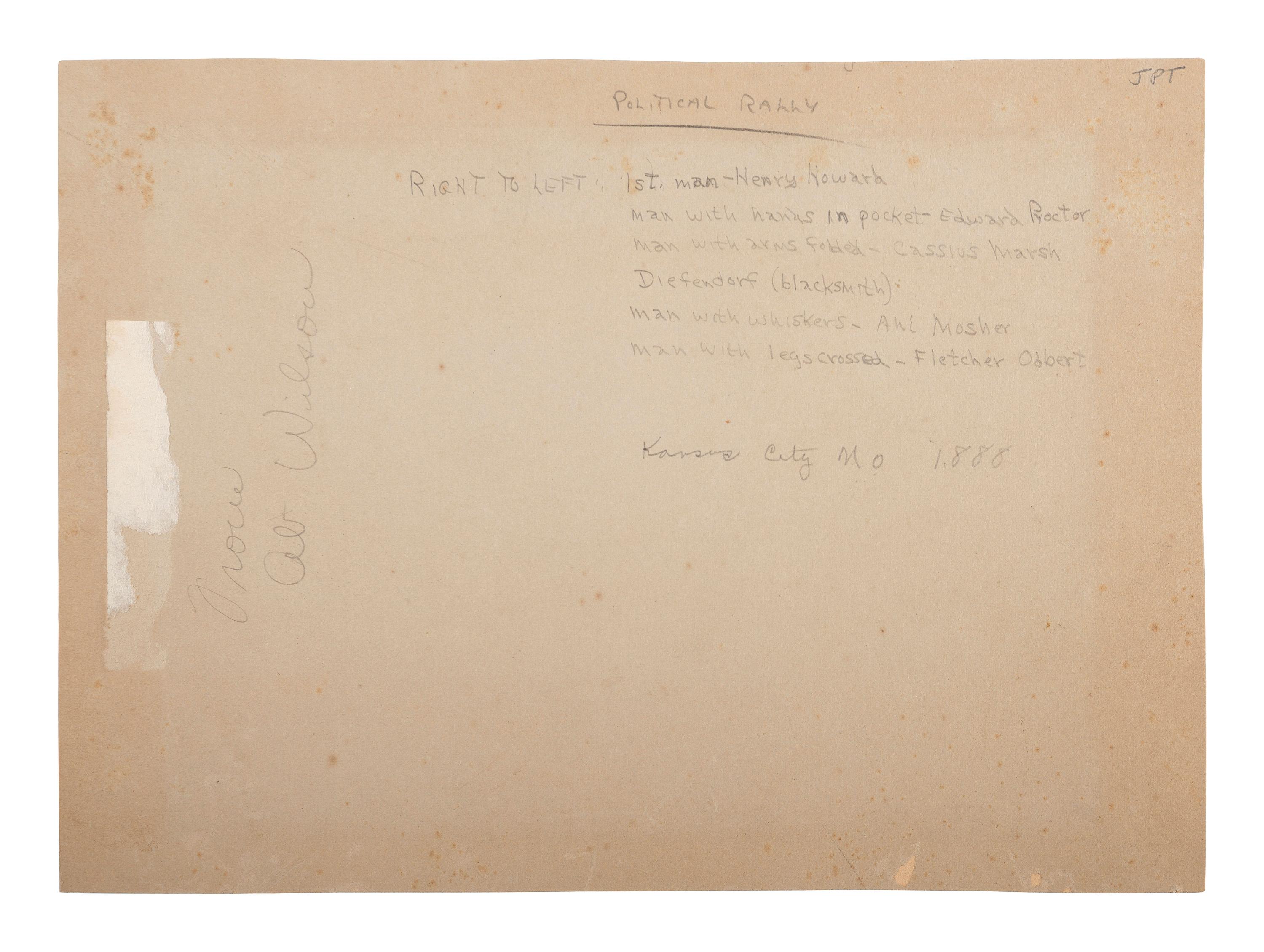 [HARRISON, Benjamin]. Albumen photographs showing Harrison and Morton campaign and Republican log cabins.