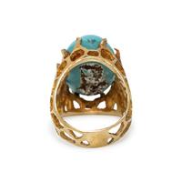 YELLOW GOLD AND TURQUOISE RING