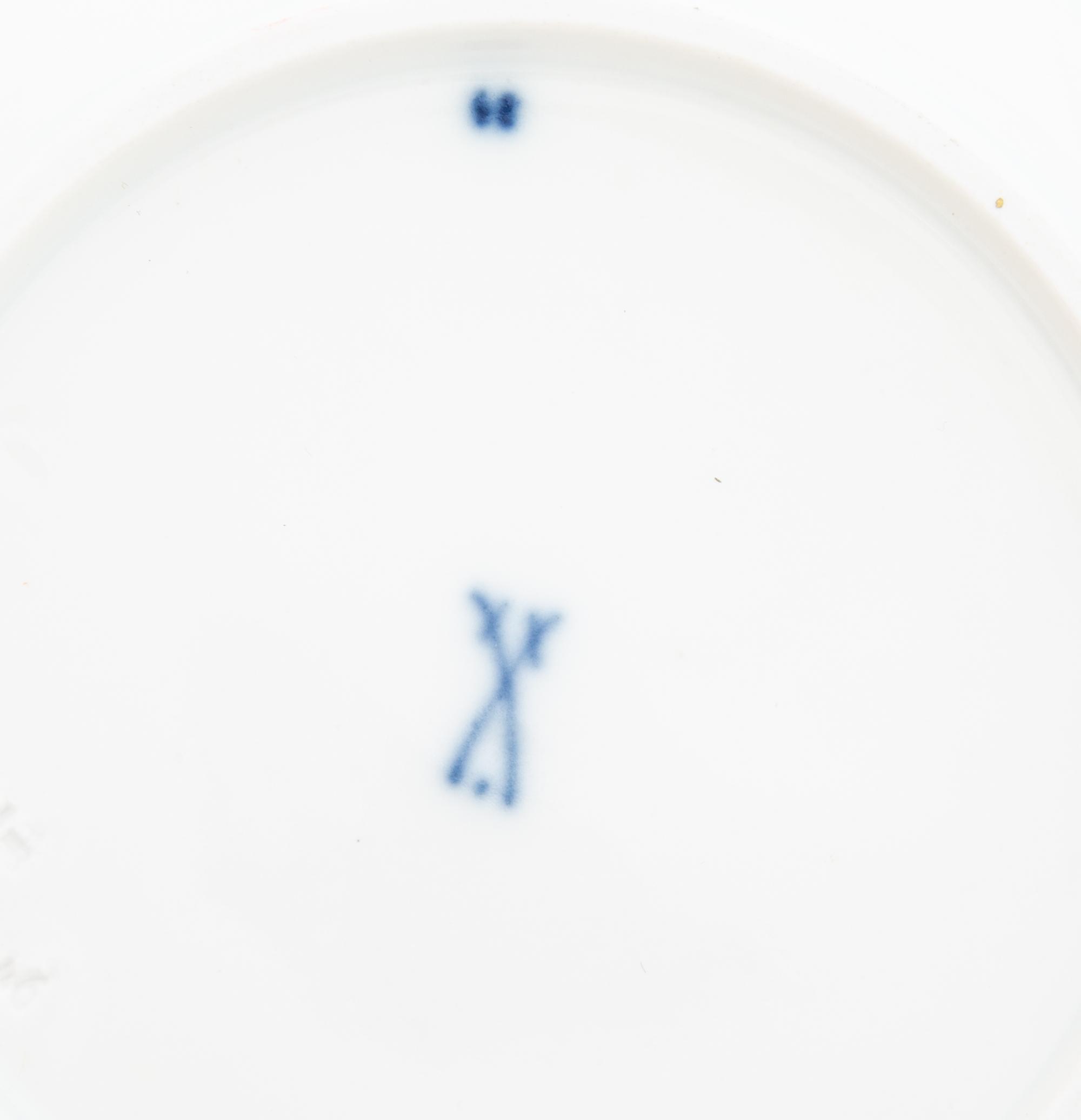 Six Meissen Painted and Gilt Porcelain Luncheon Plates — 20TH CENTURY