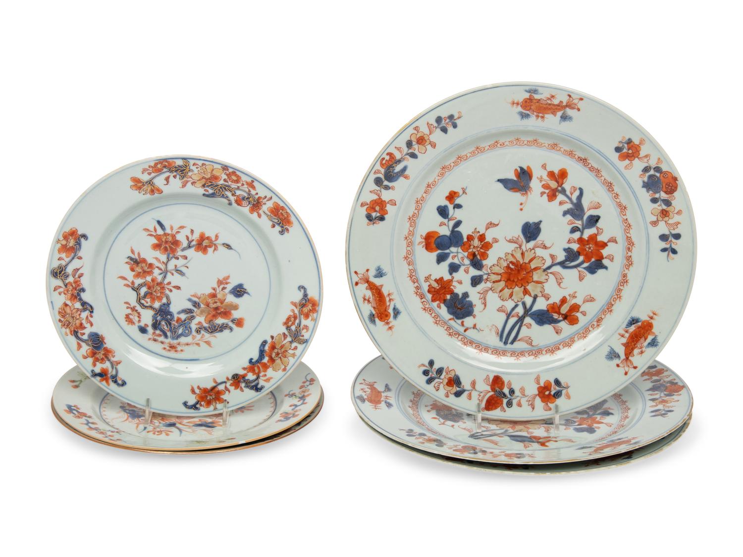 Six Chinese Export Imari Palate Porcelain Plates