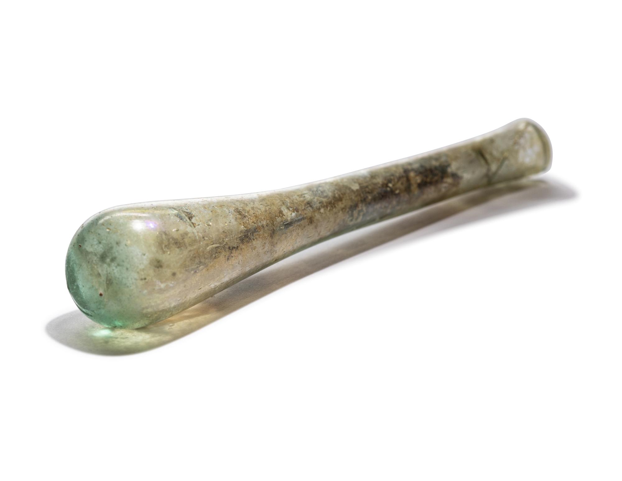 A Roman Pale Blue Glass Flask