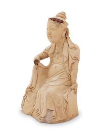 A Chinese White Glazed Porcelain Figure of Guanyin