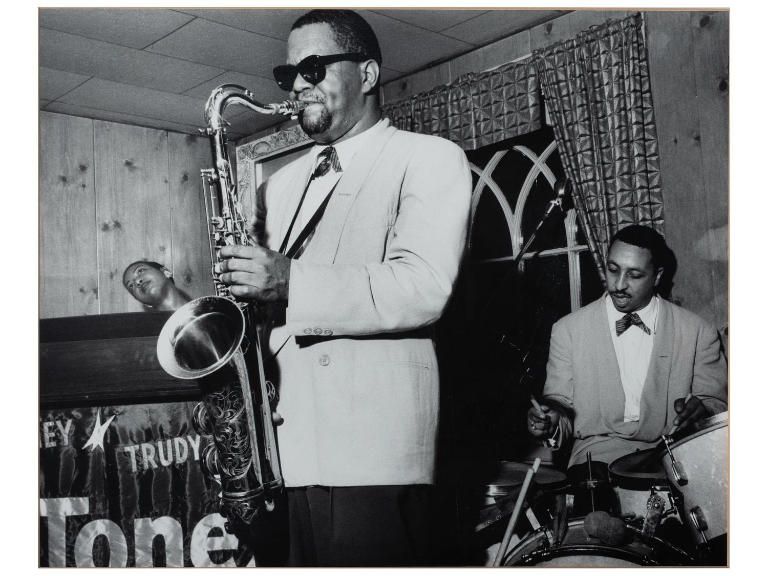 [EARLY PHOTOGRAPHY] -- [MUSIC]. HOEFFLER, Paul (1937-2005), photographer. A group of 2 photographs of jazz musicians. Ca 1960s.