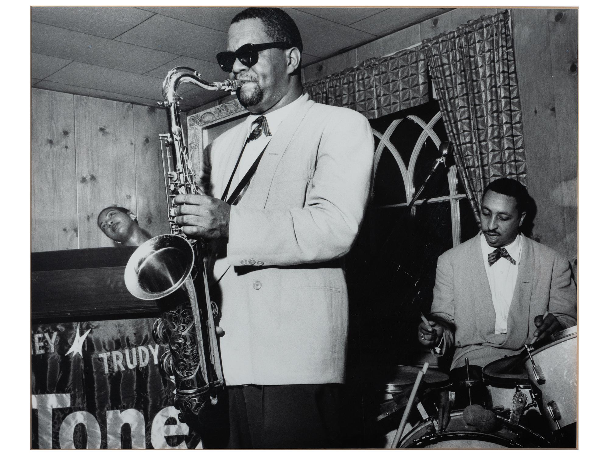 [EARLY PHOTOGRAPHY] -- [MUSIC]. HOEFFLER, Paul (1937-2005), photographer. A group of 2 photographs of jazz musicians. Ca 1960s.