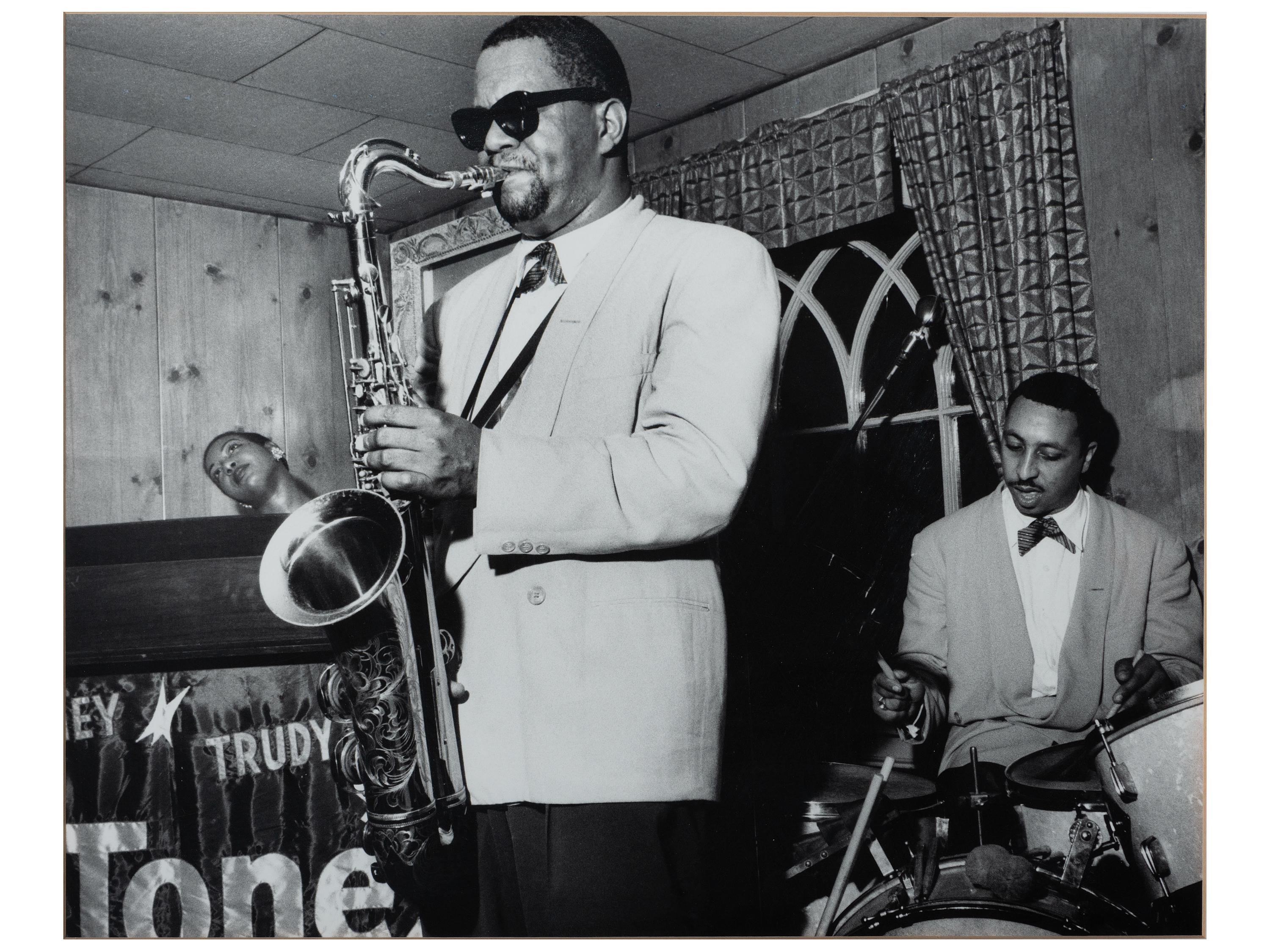 [EARLY PHOTOGRAPHY] -- [MUSIC]. HOEFFLER, Paul (1937-2005), photographer. A group of 2 photographs of jazz musicians. Ca 1960s.