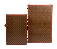 Two Louis Vuitton Alzer Suitcases, Mid 20th Century