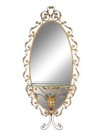 An Italian Gilt Iron Console Table and Mirror