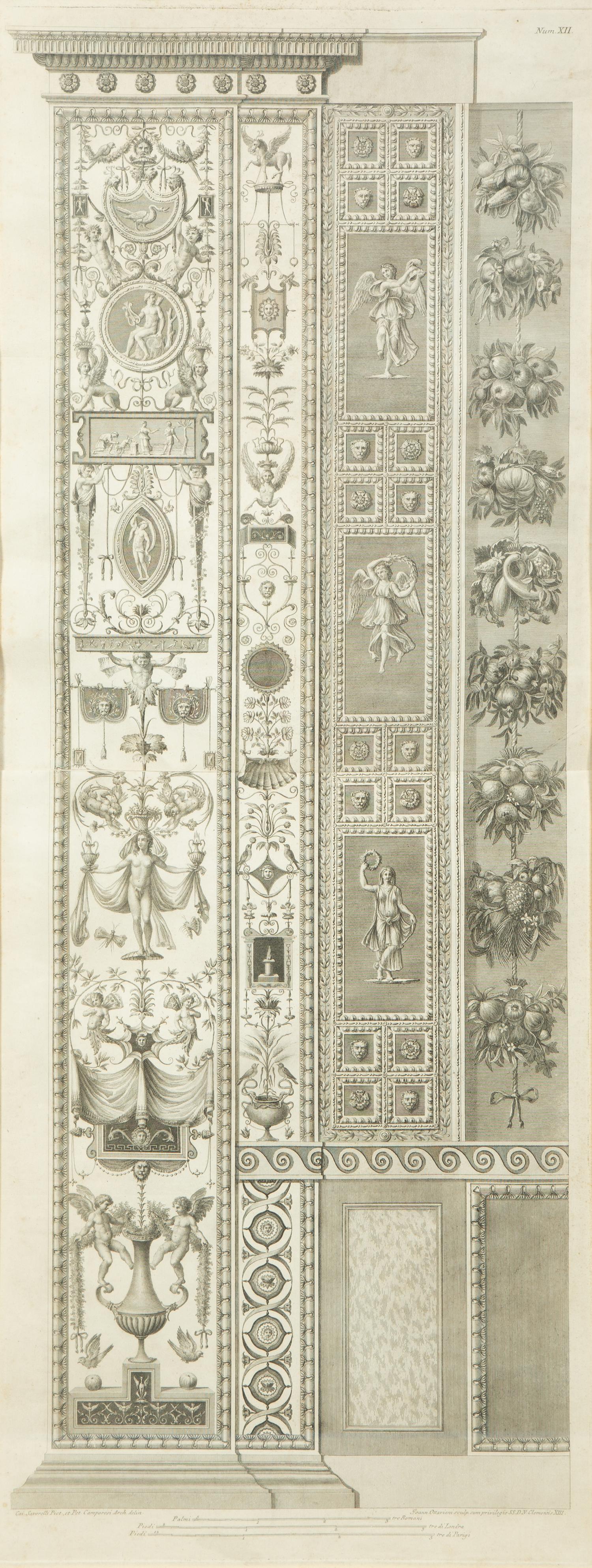 A Set of Six Giovanni Ottaviani Architectural Engravings, After Scaravelli — 19TH CENTURY