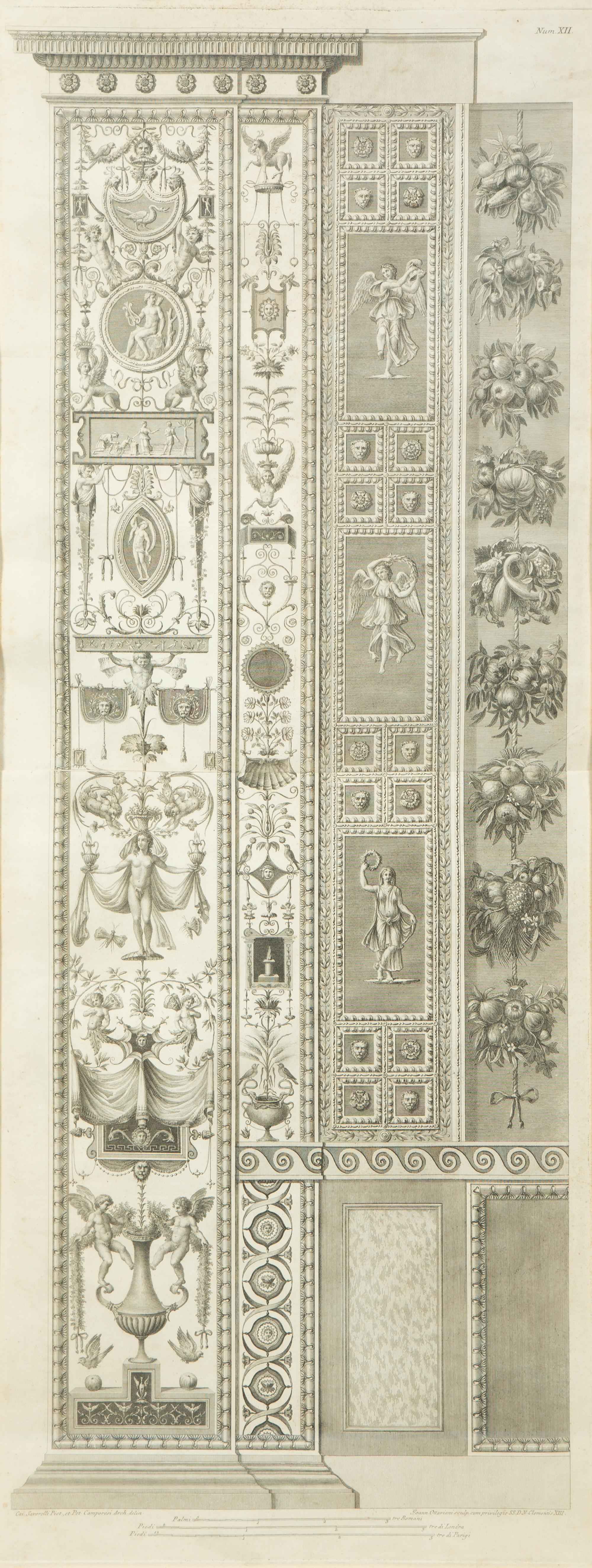 A Set of Six Giovanni Ottaviani Architectural Engravings, After Scaravelli — 19TH CENTURY
