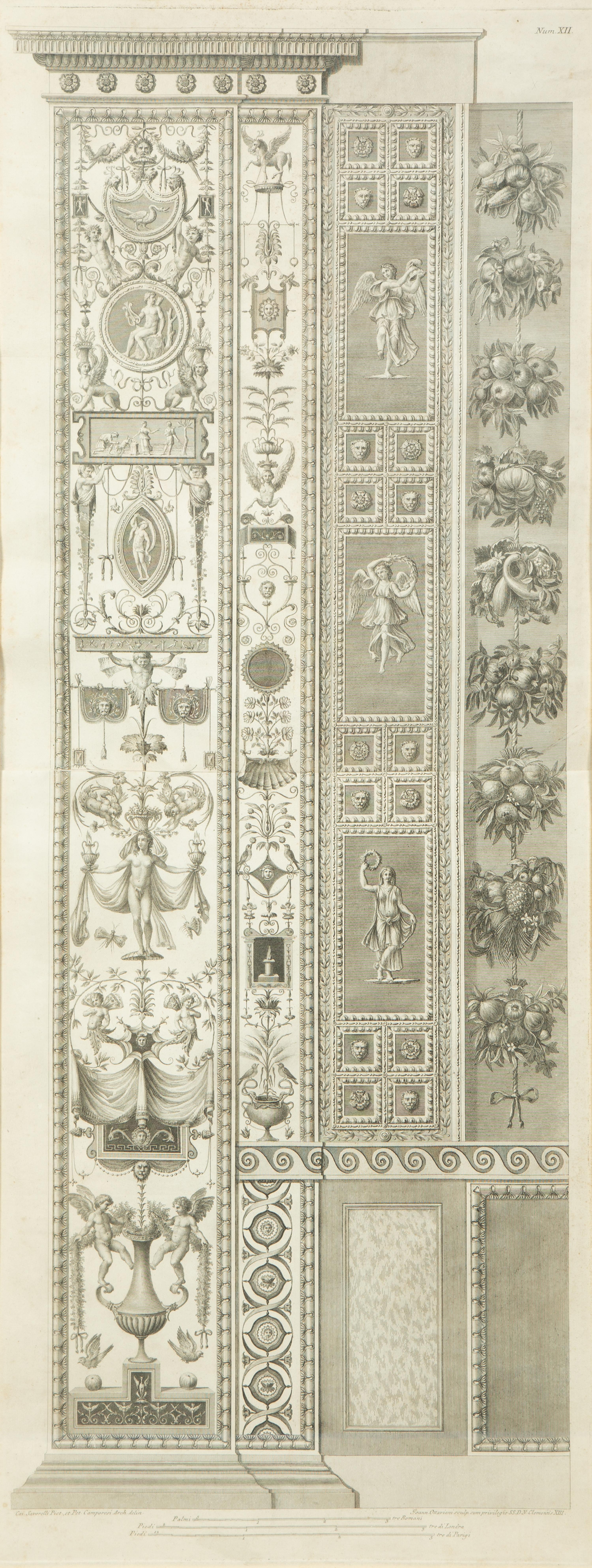 A Set of Six Giovanni Ottaviani Architectural Engravings, After Scaravelli — 19TH CENTURY