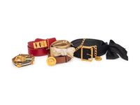 A Group of Five Designer Belts by Judith Leiber, Celine, Chanel, and Gucci