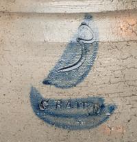 Two Cobalt Decorated Stoneware Crocks