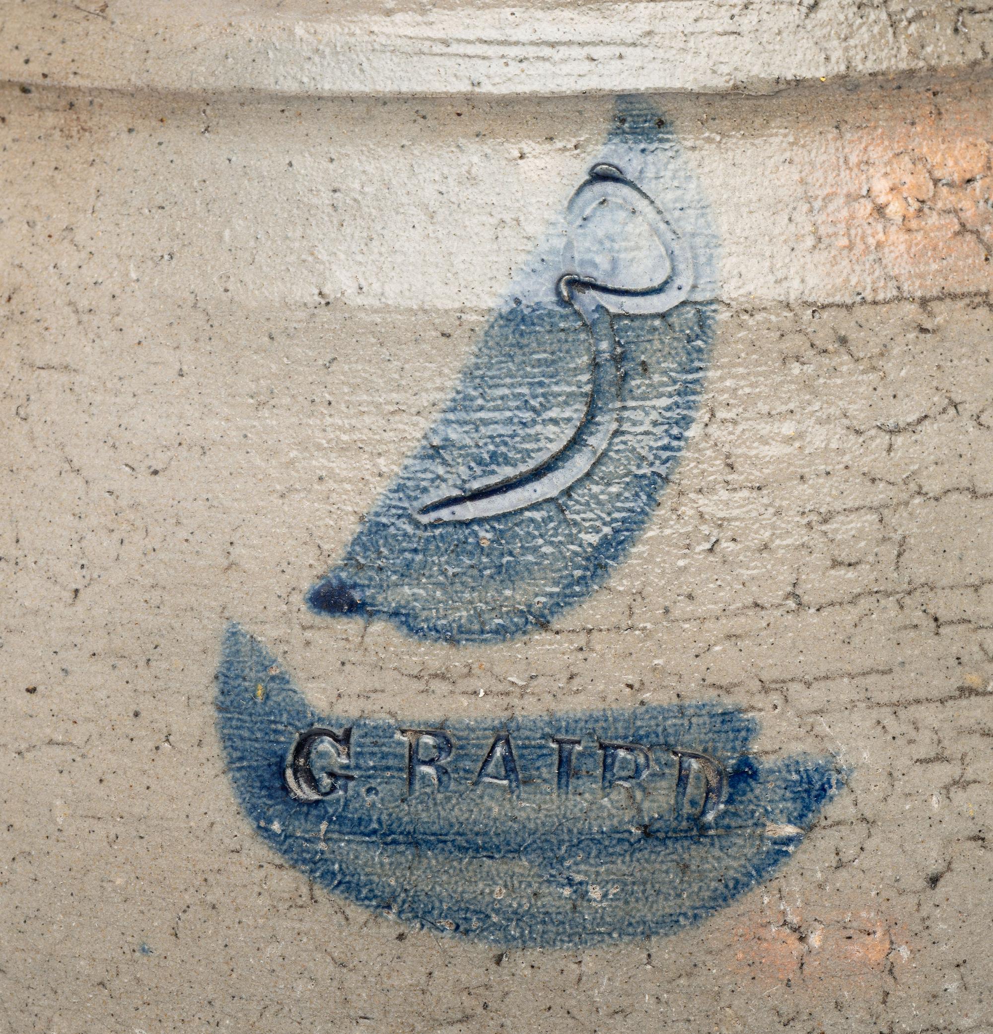 Two Cobalt Decorated Stoneware Crocks
