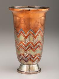 Mixed Metal Art Deco Vase