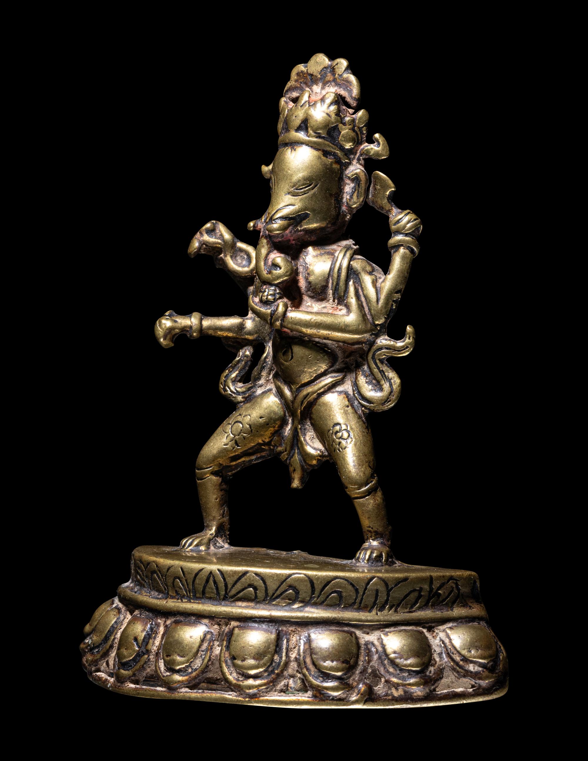 An Indian Brass Figure of Ganapati