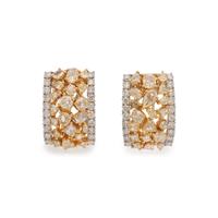 DIAMOND AND YELLOW DIAMOND EARRINGS