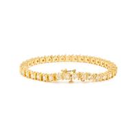 YELLOW GOLD AND DIAMOND LINE BRACELET