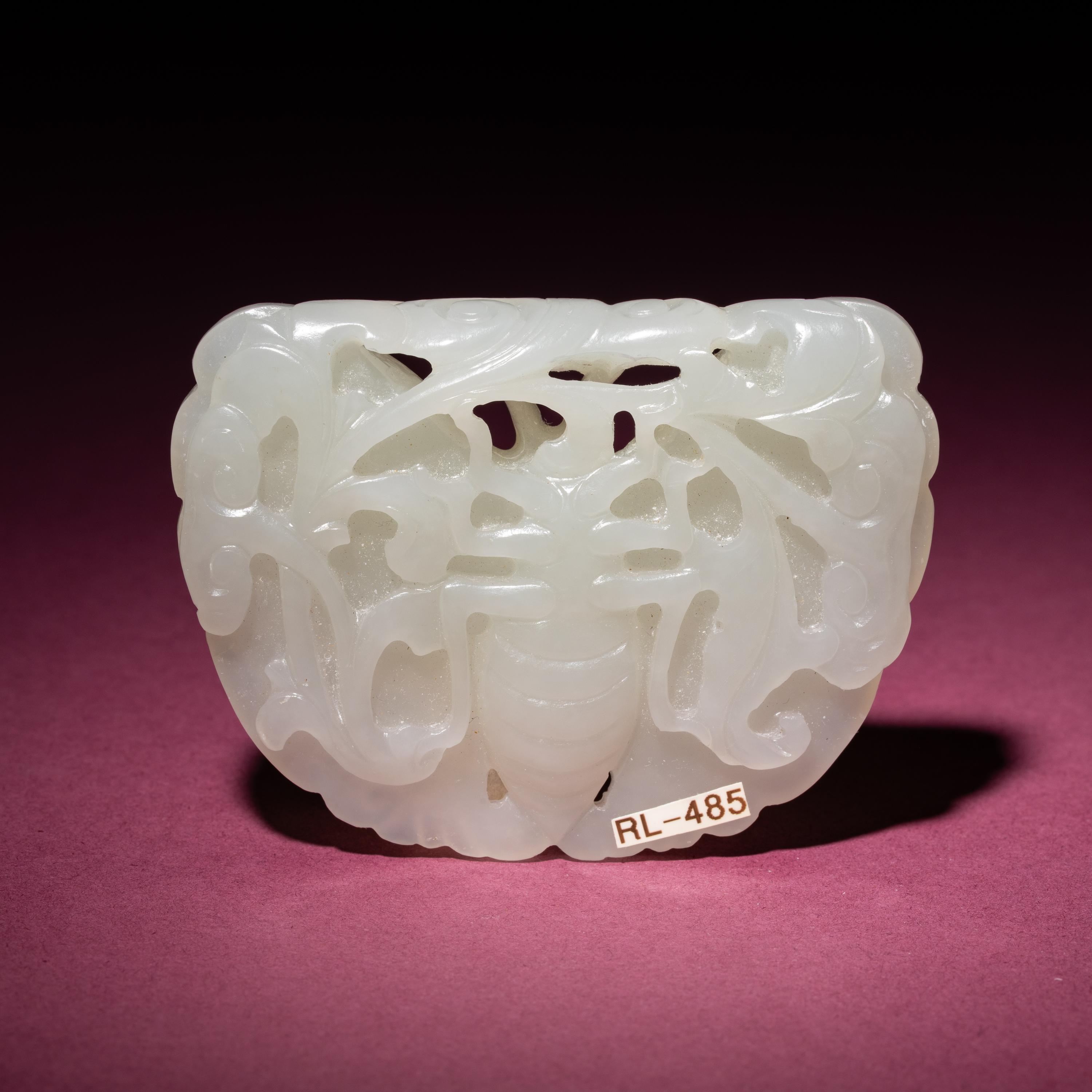 A Chinese White Jade 'Butterfly' Pendant, 18th/19th Century — 清中期 白玉雙面蝴蝶佩