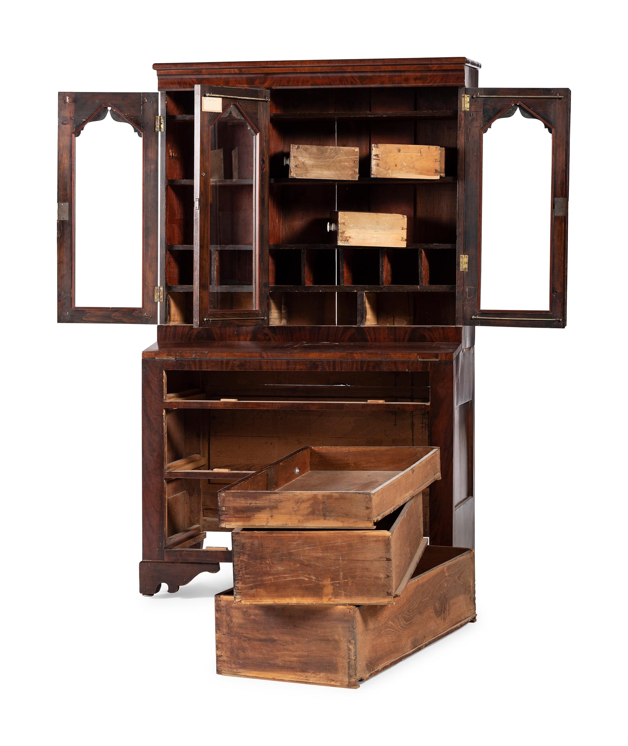 A Classical Mahogany Secretary Bookcase