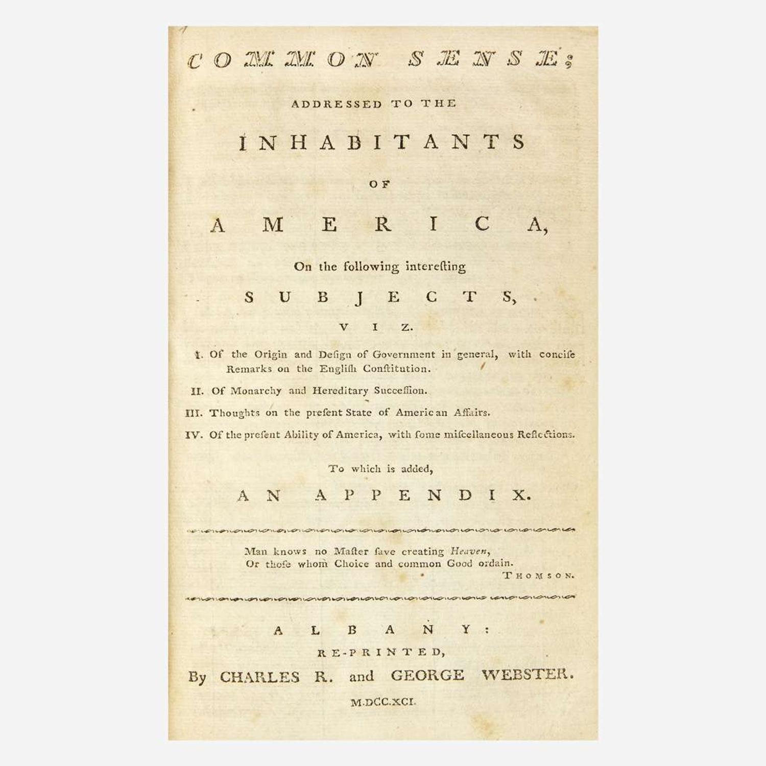 [Americana] Paine, Thomas The Writings of Thomas Paine...