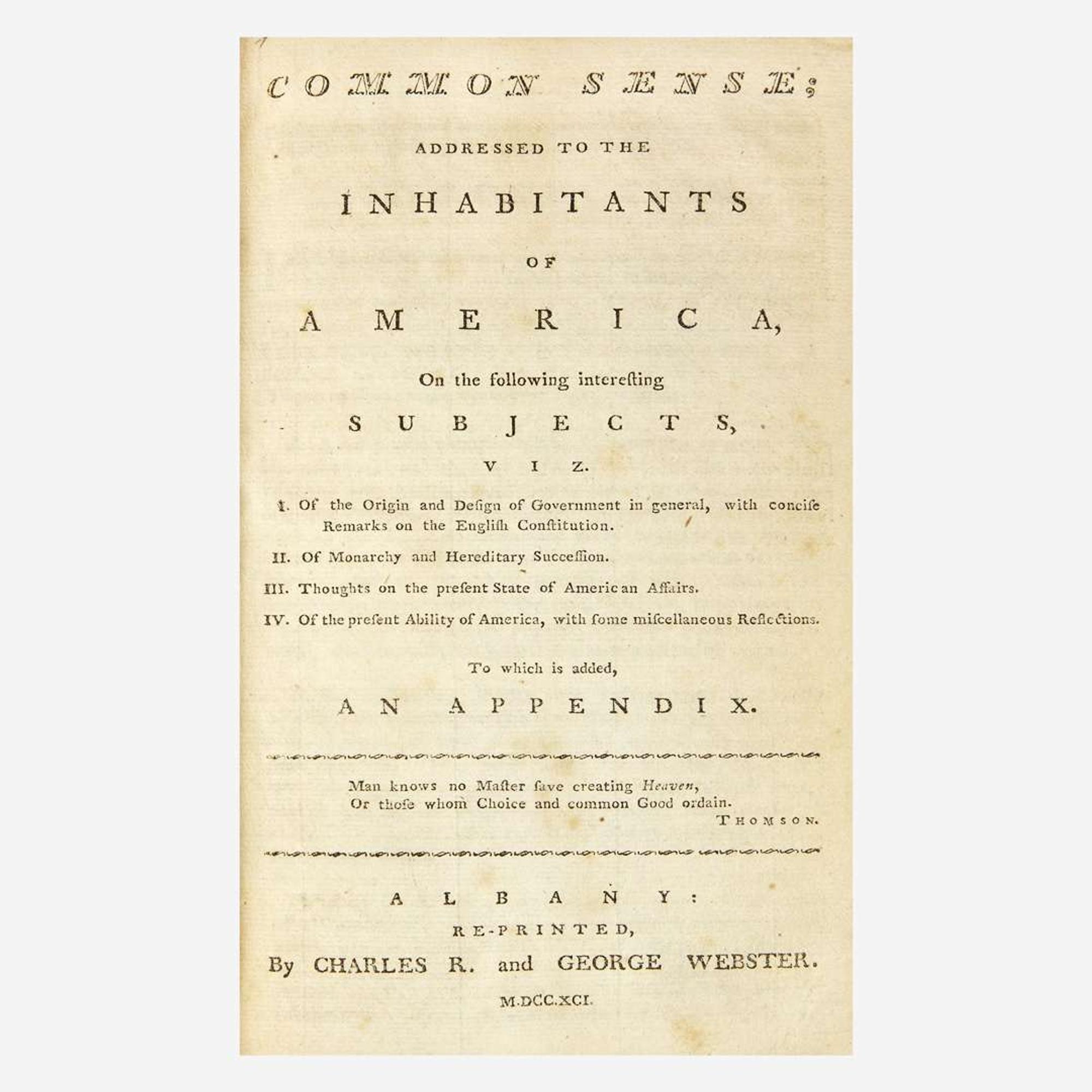 [Americana] Paine, Thomas The Writings of Thomas Paine...