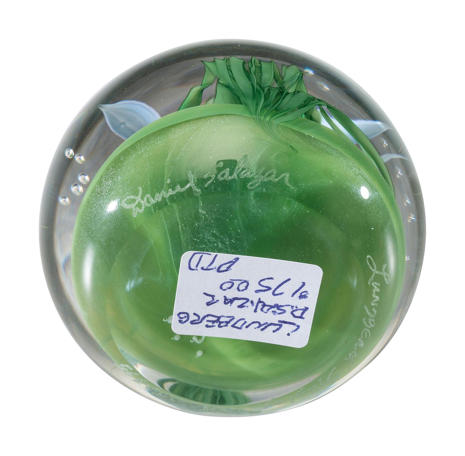 Six Floral and Figural Art Glass Paperweights