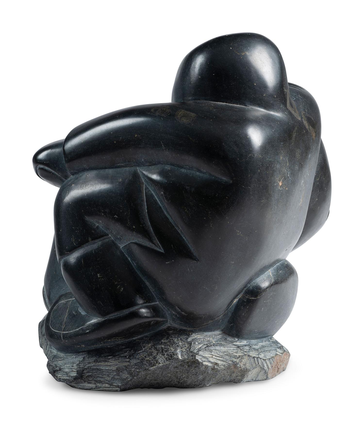 Soapstone Sculpture of Hunter and Walrus