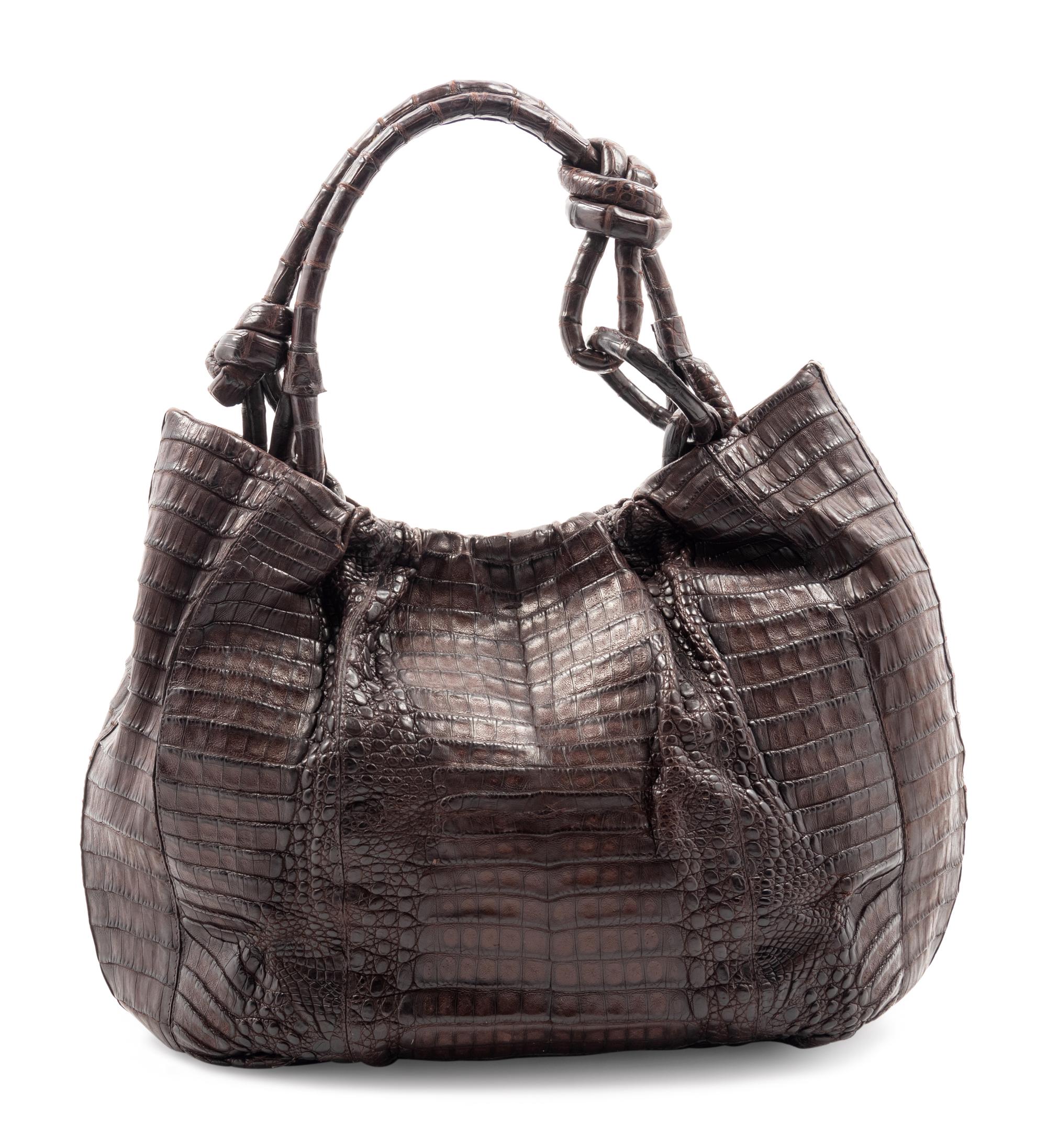 Nancy Gonzalez Crocodile Hobo Tote Bag, 1990-2000s