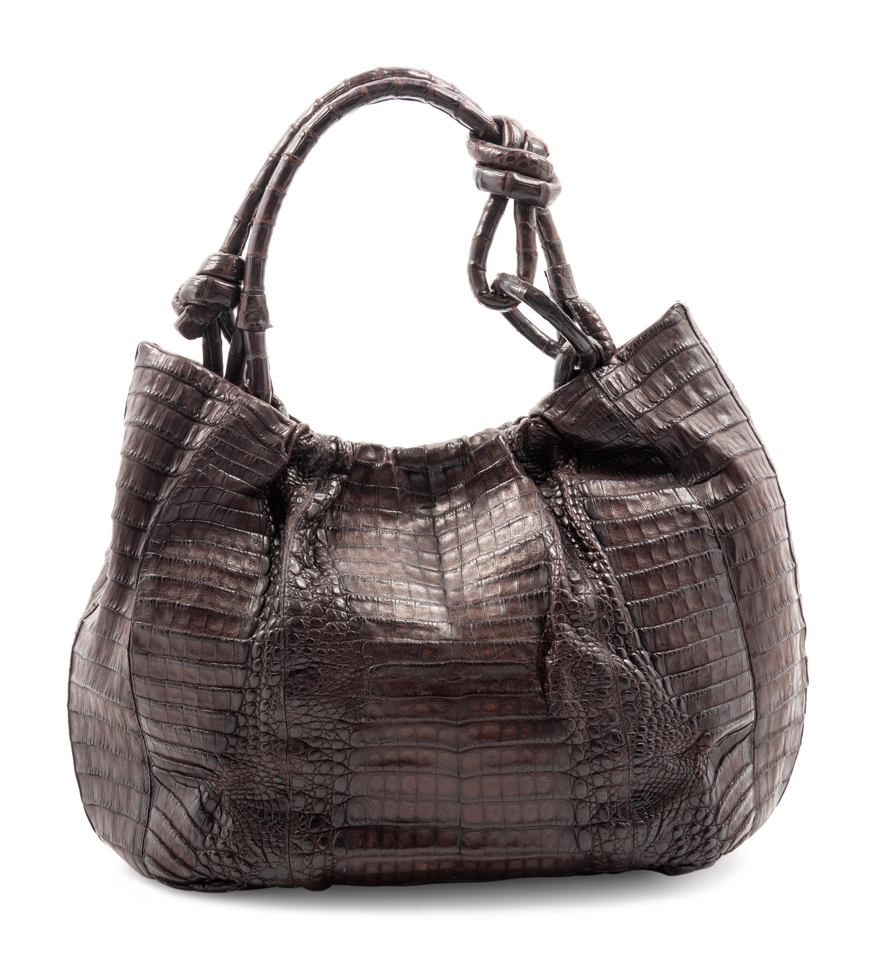 Nancy Gonzalez Crocodile Hobo Tote Bag, 1990-2000s