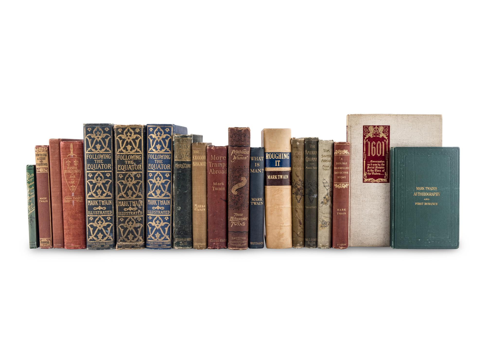 CLEMENS, Samuel Langhorne (“Mark Twain”) (1835-1910). A group of 20 works by Twain, SOME FIRST EDITIONS, comprising:
