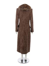 Valentino Fur Collar Brown Coat, 1990-2000s