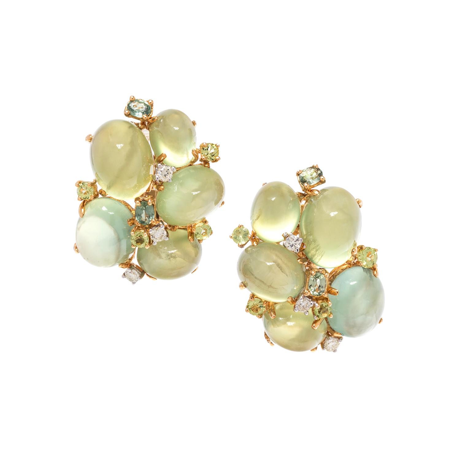 MULTIGEM AND DIAMOND CLUSTER EARCLIPS