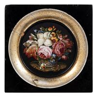 An Italian Micromosaic Floral Still Life Miniature