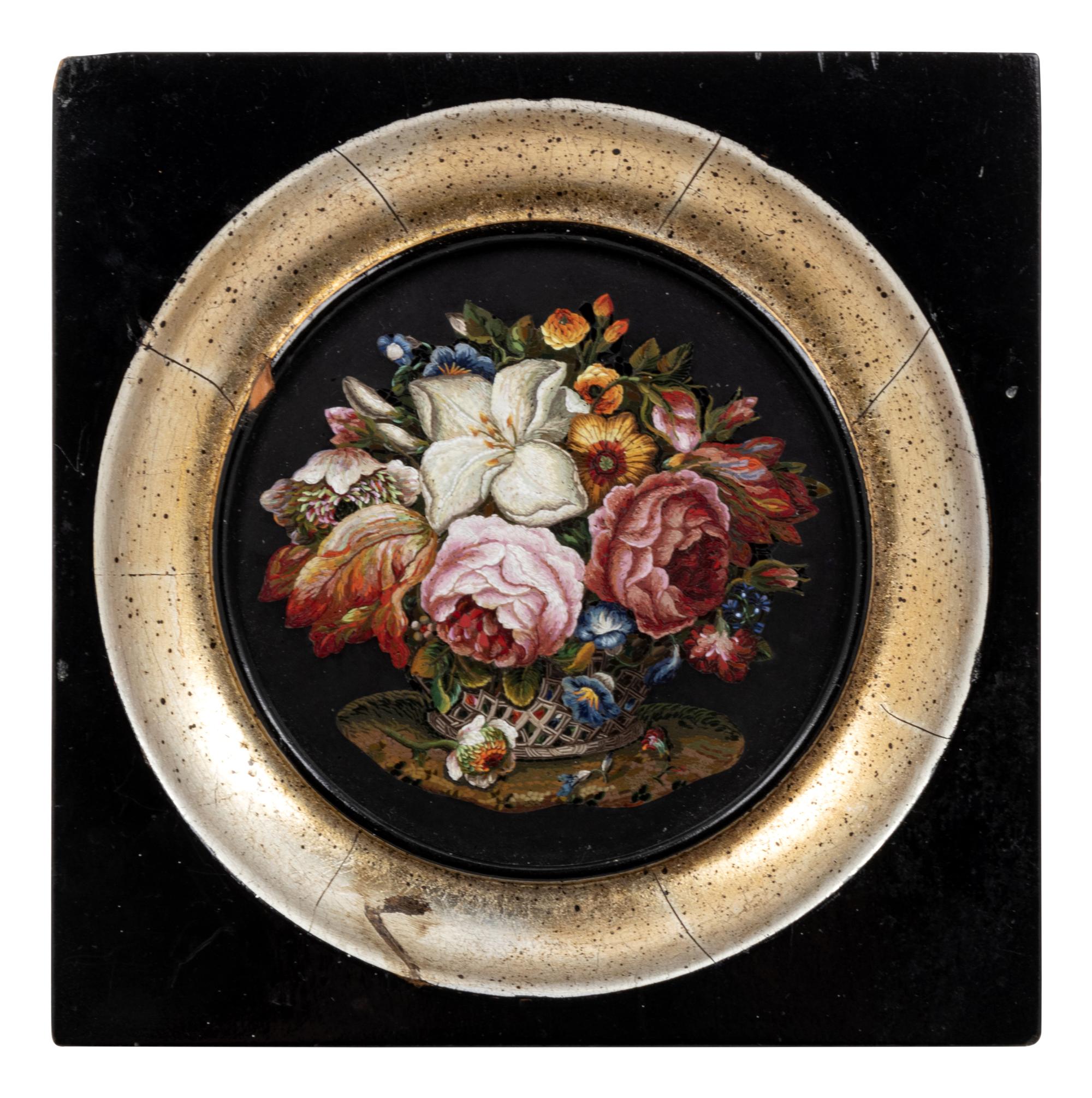 An Italian Micromosaic Floral Still Life Miniature